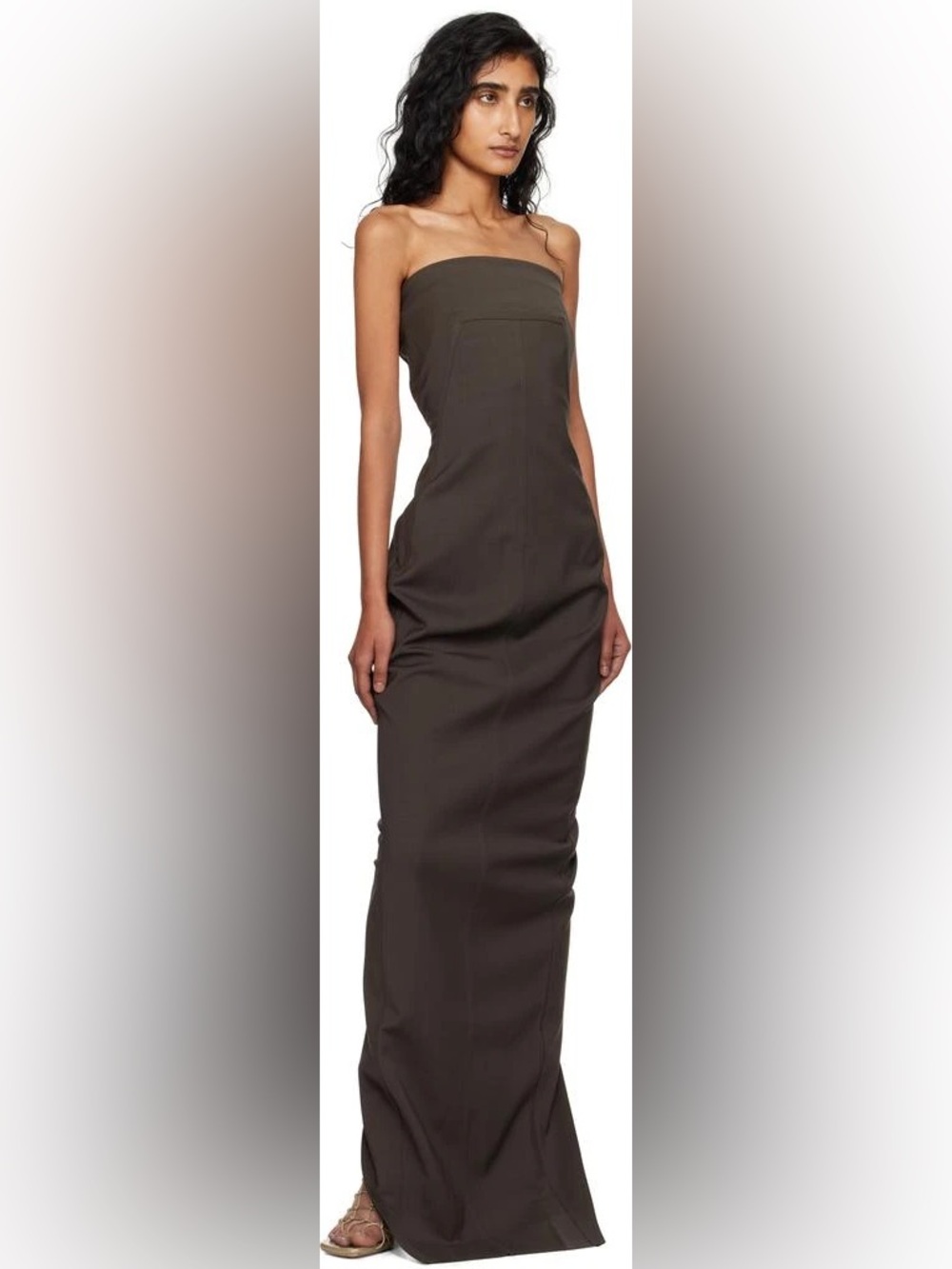 Rick Owens Strapless Gray Dress